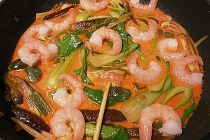 Flusskrebscurry mit Thai - Auberginen und Pak Choi 2
