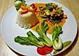 Flusskrebscurry mit Thai - Auberginen und Pak Choi