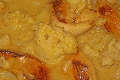 Blumenkohl in H&auml;hnchen - Curry So&szlig;e 13