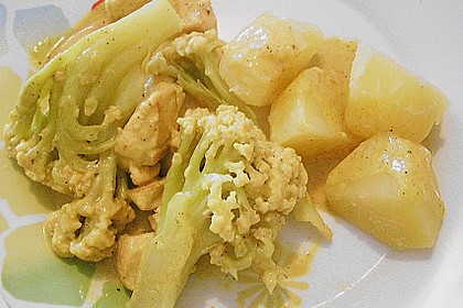 Blumenkohl in H&auml;hnchen - Curry So&szlig;e 1