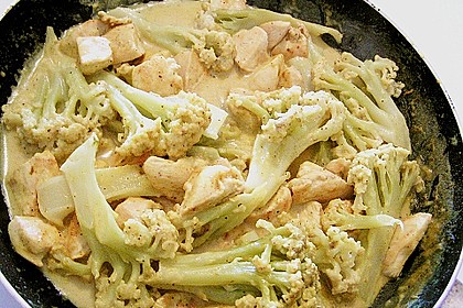 Blumenkohl in H&auml;hnchen - Curry So&szlig;e 2