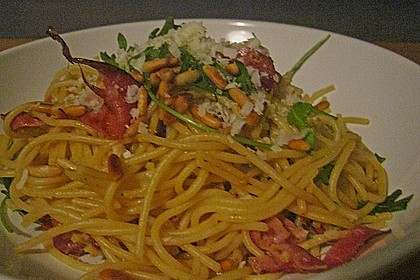 Spaghetti mit Rucola 1