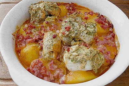 Gef&uuml;lltes Schollenfilet auf Kartoffel - Gratin 3