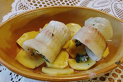 Gef&uuml;lltes Schollenfilet auf Kartoffel - Gratin 7