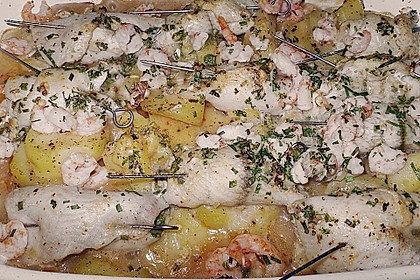 Gef&uuml;lltes Schollenfilet auf Kartoffel - Gratin 10