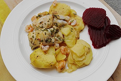 Gef&uuml;lltes Schollenfilet auf Kartoffel - Gratin 11