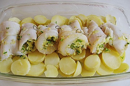 Gef&uuml;lltes Schollenfilet auf Kartoffel - Gratin 1