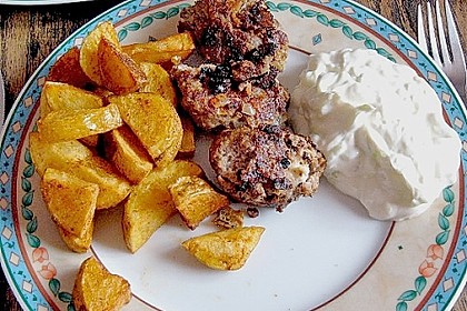 Beefsteaks mit Schafk&auml;se