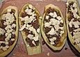 Gef&uuml;llte Auberginen mit Rosmarinkartoffeln