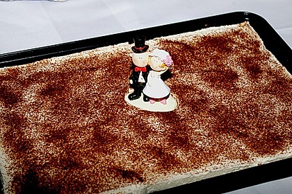 Schoko - Birnen - Kuchen mit Schmand