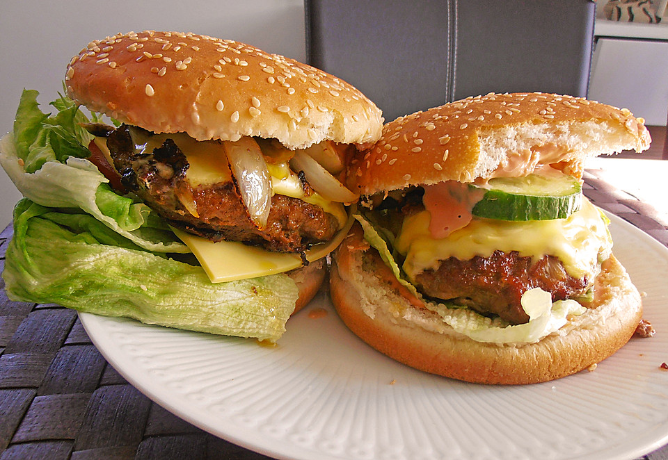 giant burger with fried chicken and toppings | Food | Pinterest ...