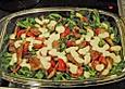 &Uuml;berbackener Mozzarella auf Feldsalat