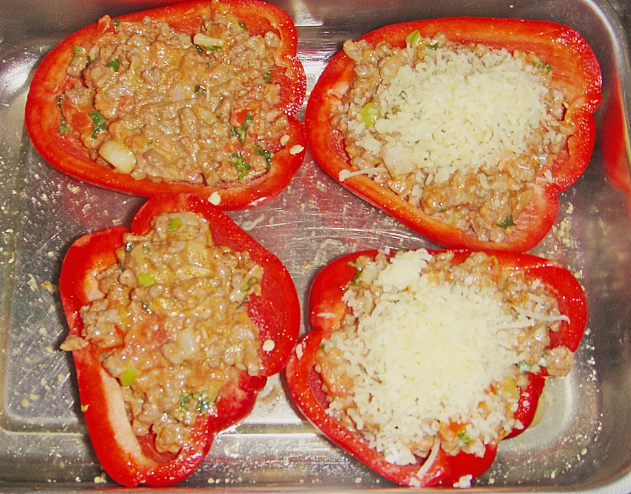 Gefüllte Paprika mit Hackfleisch (Rezept mit Bild) | Chefkoch.de