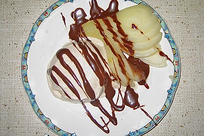 Zimtparfait mit Lebkuchensauce und Birnenfächer 5