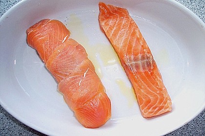 &Uuml;berbackene Lachsfilets 1