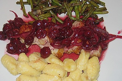 Entenbrust in Rotwein - Kirschso&szlig;e