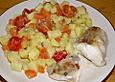 Seeteufel mit Kartoffeln und Gem&uuml;se