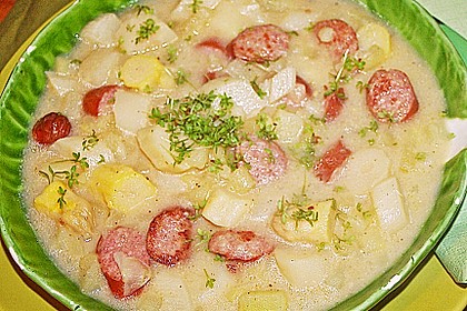 Spargel-Suppentopf mit Mettwurst 4