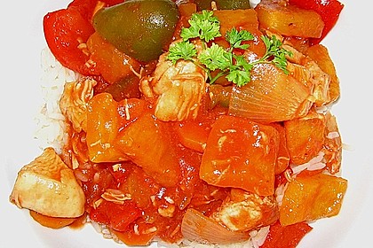 Super leichtes Hähnchen süß - sauer 8