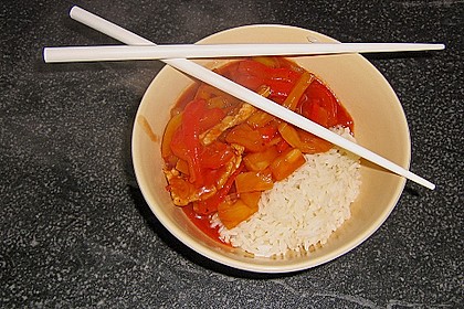 Super leichtes Hähnchen süß - sauer 10