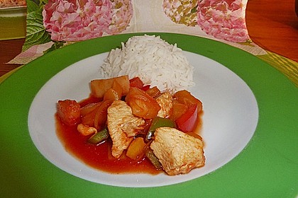 Super leichtes Hähnchen süß - sauer 2