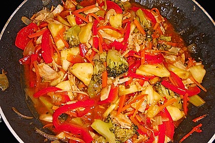 Super leichtes Hähnchen süß - sauer 3