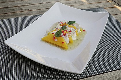 Büffelmozzarella mit Mangoscheiben und fruchtigem Dressing 14
