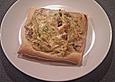 Bl&auml;tterteig mit Spitzkohl - Frischk&auml;se Haube