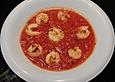 Tomatensuppe mit Knoblauch und Garnelen