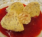 Marzipan - Mohn Mousse mit Himbeersauce (Bild)