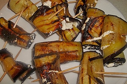 Auberginenröllchen mit Frischkäse 5