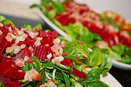 Rote Bete auf Feldsalat mit Speck, Orangen und Fenchelaromen 6