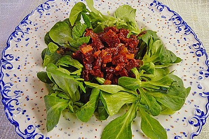 Rote Bete auf Feldsalat mit Speck, Orangen und Fenchelaromen 7