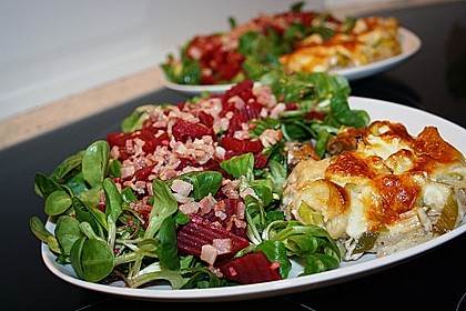 Rote Bete auf Feldsalat mit Speck, Orangen und Fenchelaromen 15