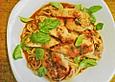 Spaghetti mit Tomaten - Fleisch - Sauce