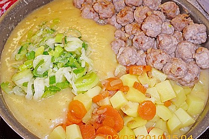Kartoffelsuppe mit Hackbällchen 1