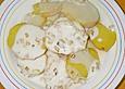 Flohtunke-Pellkartoffeln mit Buttermilch und braunen Zwiebeln