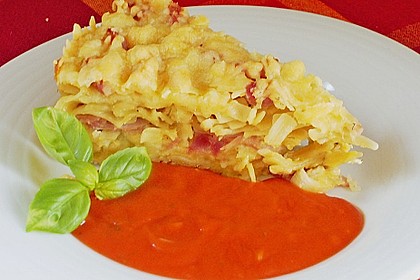 Nudelkuchen mit Schinken und Speck 7