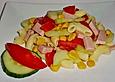 Nudelsalat mit Fleischwurst und Mais