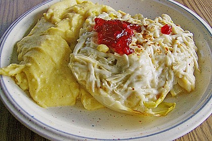 Chicoree auf Polenta 1