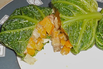 Wirsingrouladen mit K&uuml;rbis - Tofu - F&uuml;llung 3