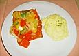 Leberk&auml;se mit Paprikagem&uuml;se