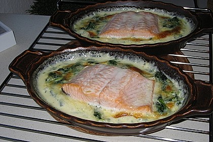 Lachs auf Blattspinat 4