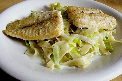 Fischfilet zu Porree - Nudeln 2