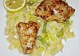 Fischfilet zu Porree - Nudeln