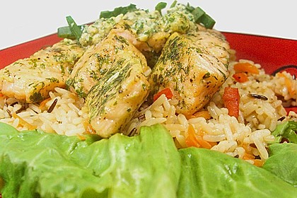Seelachsfilet mit gr&uuml;nem K&uuml;rbiskernreis 2