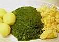 Kartoffeln, Spinat, K&auml;se und Ei