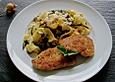 Parmesan - Schnitzel und Nudeln