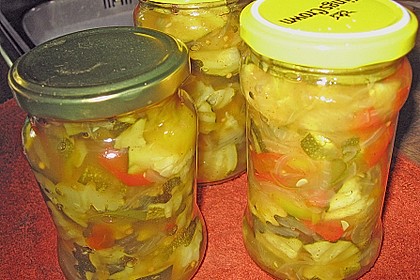 Eingelegte Curry - Zucchini