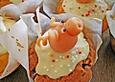 Marmorierte Muffins mit Marzipanschwein